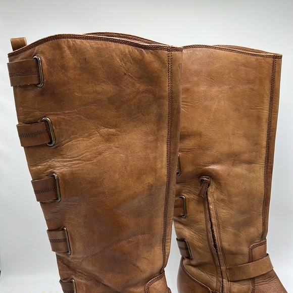 Arturo chiang brown tan leather riding boot size 8.5 pirate Viking - Picture 2 of 9